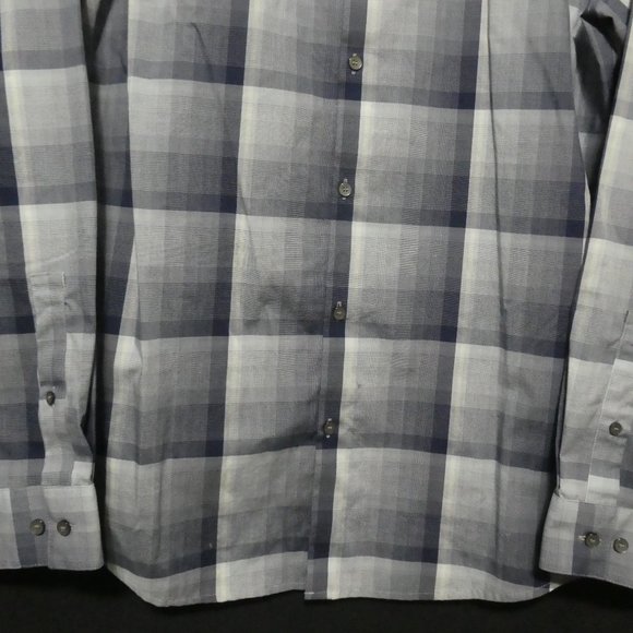 CALVIN KLEIN | Non-Iron | Body Fit | large 16-16.5 | Blue Plaid Button-up Shirt - Picture 8 of 16